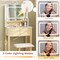 White Small Dressing Table Set with Adjustable LED Lighted Mirror and Power Outlets